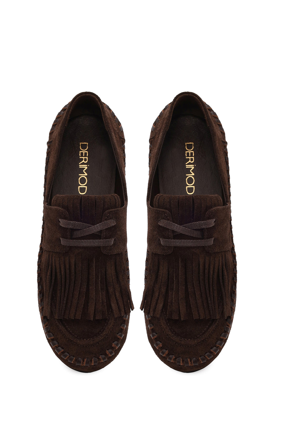 Woman Brown Tasselled Suede Loafer