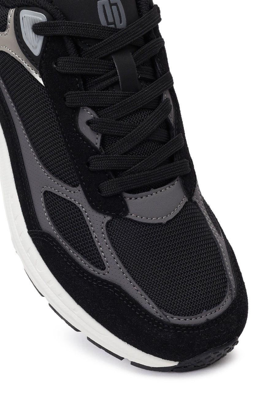 Male Black Thick-Soled Lace-Up Sneaker