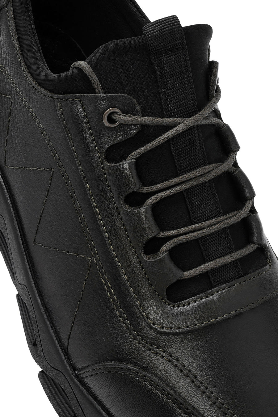 Men's Green Lace-Up Nubuck Leather Casual Shoes
