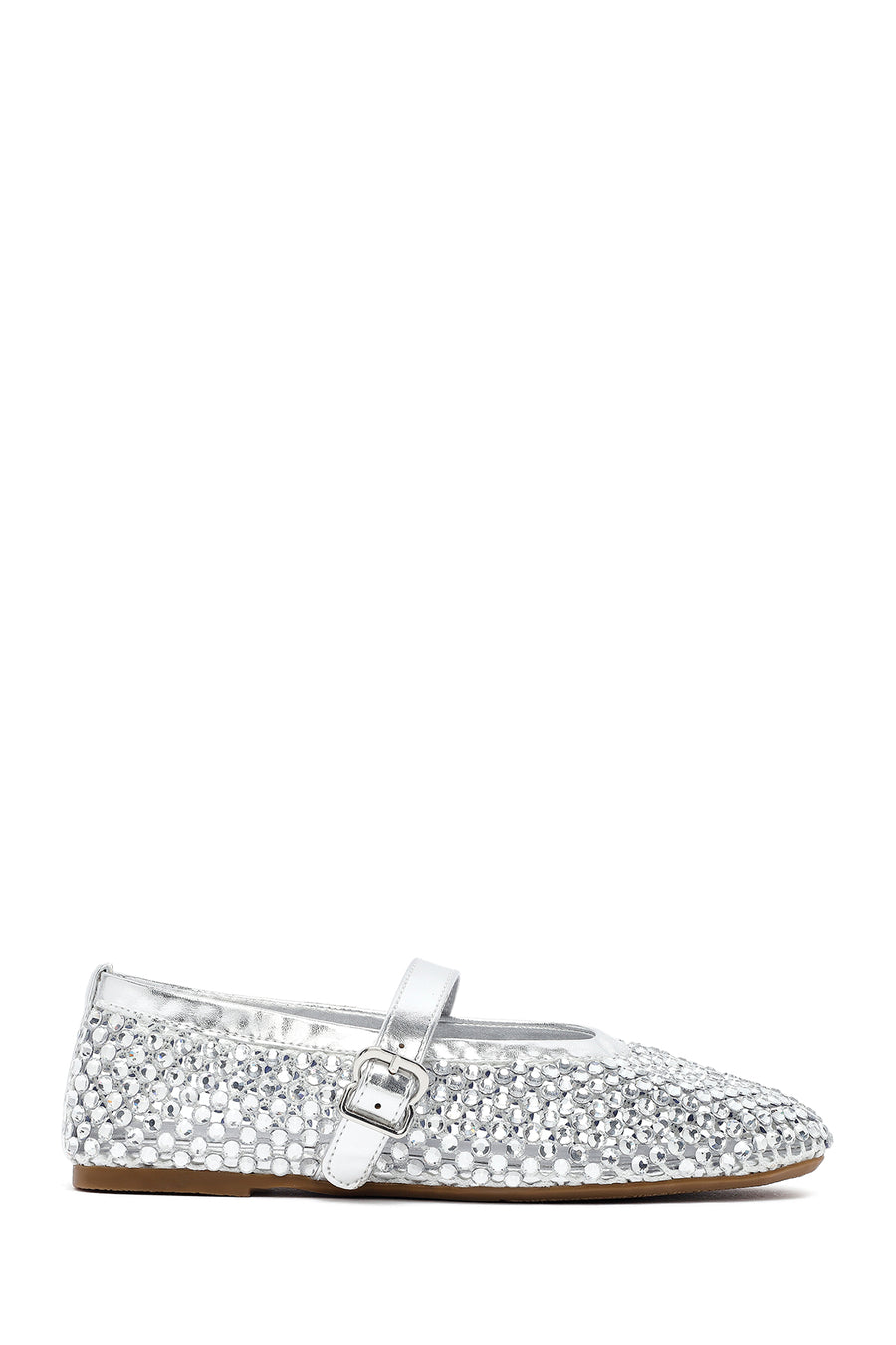 Women's Silver Mesh Embellished Ballet Flats 26PFD4400TS | Derimod