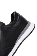 Men's Black Leather Printed Sneaker | Derimod