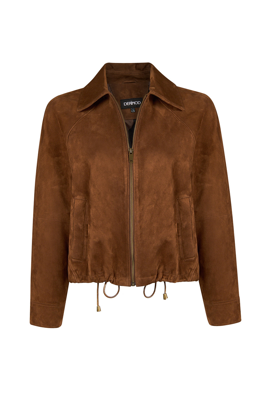 Miami Woman Brown Oversize Waist-Drawstring Suede Jacket