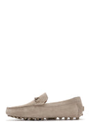 Derimod Fly Men's Beige Suede Leather Loafer | Derimod