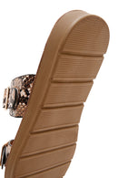 Women's Brown Double Buckle Slippers | Derimod