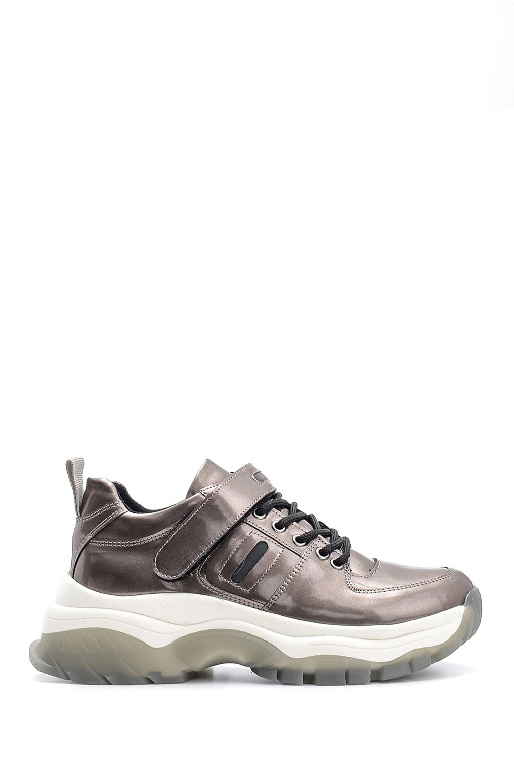 Kadın Yüksek Tabanlı Rugan Detaylı Sneaker