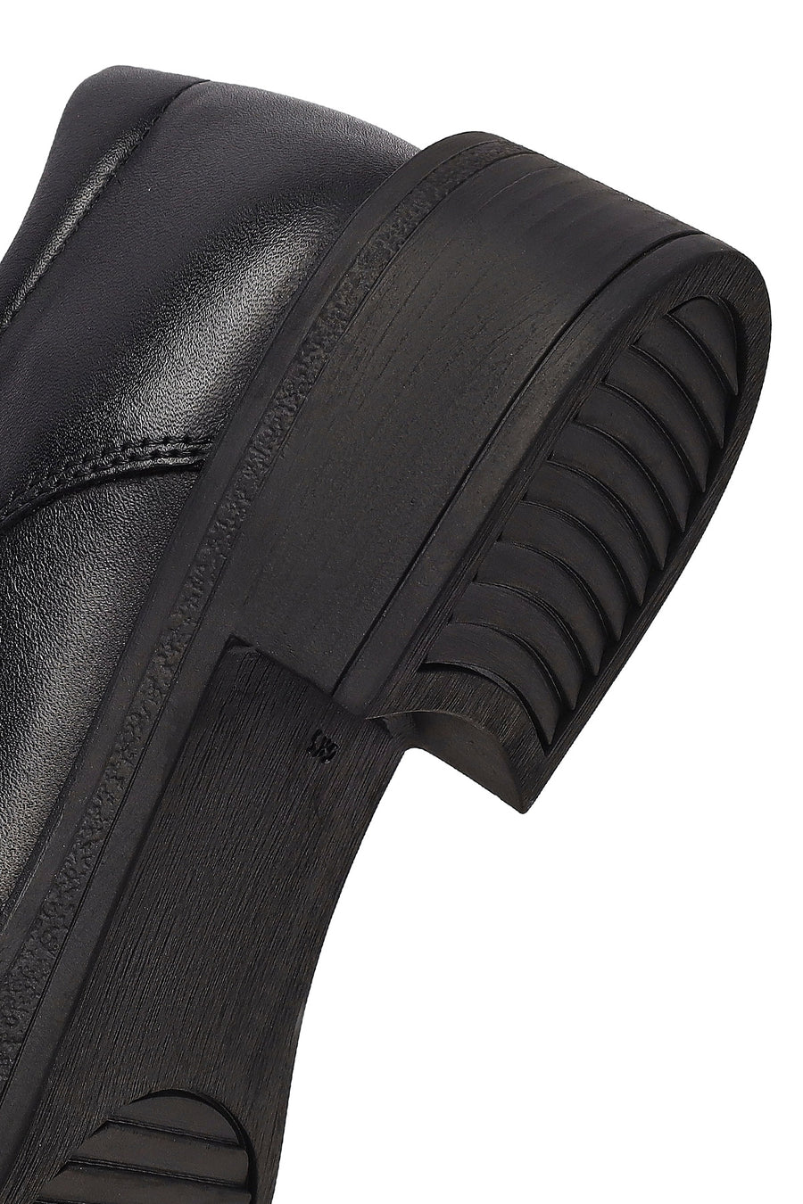 Woman Black Lace-up Leather Casual Shoes