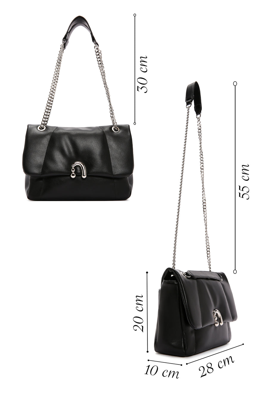 Women's Black Long Strap Shoulder Bag