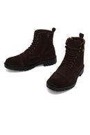 Male Brown Zip Closure Thick-Soled Suede Boots | Derimod