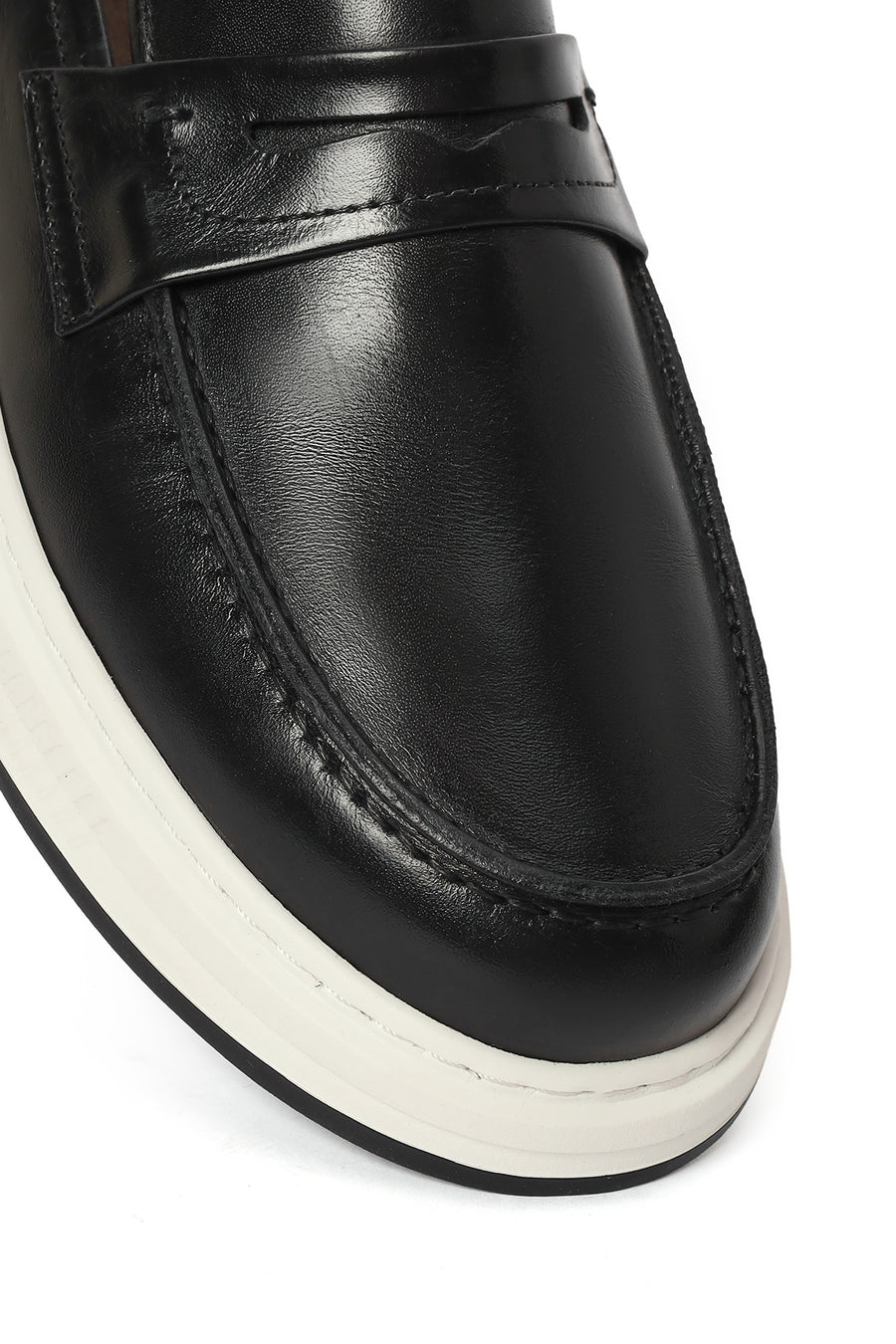 Men's Black Leather Casual Loafer