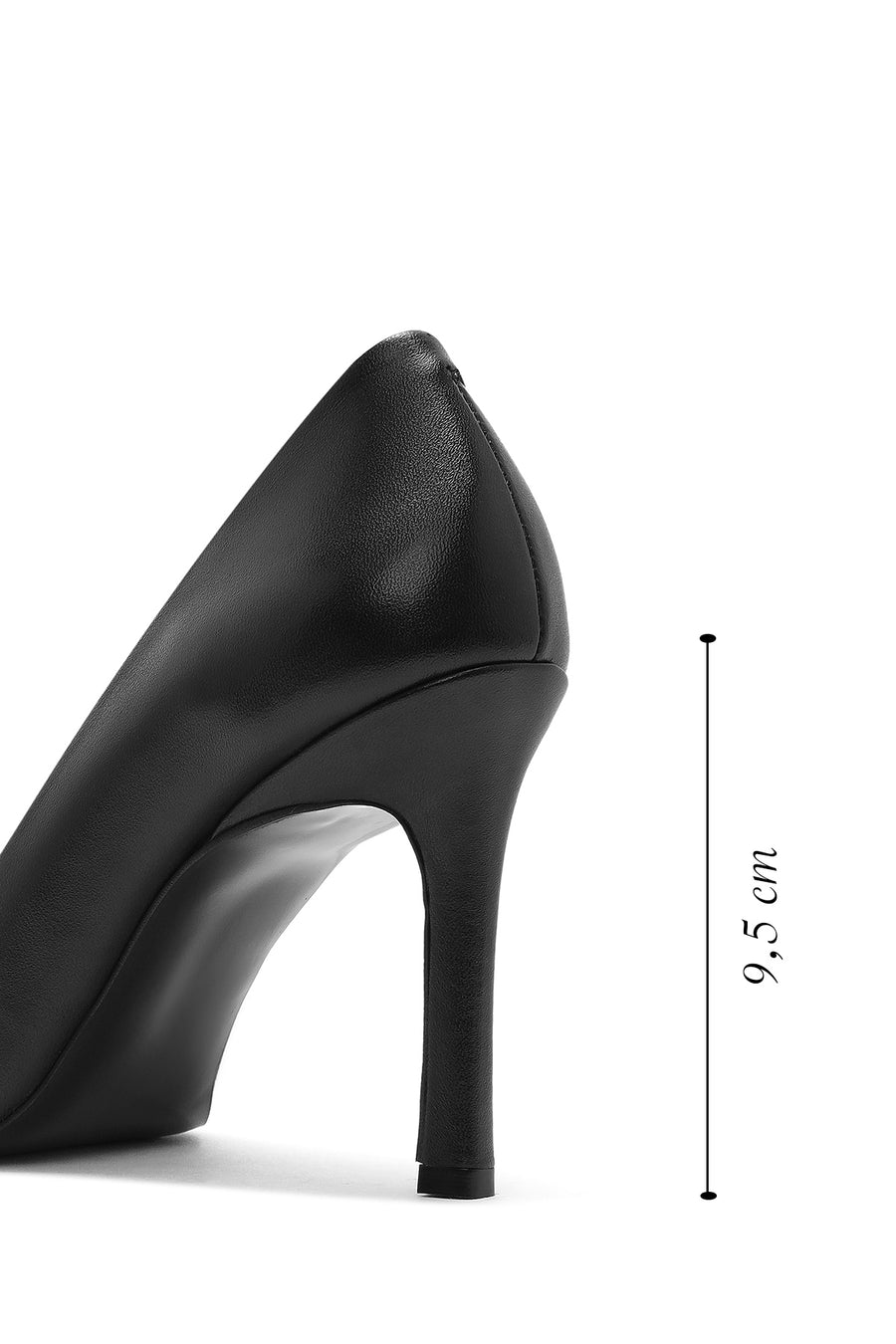 Women's Black High Thin Heel Leather Stiletto