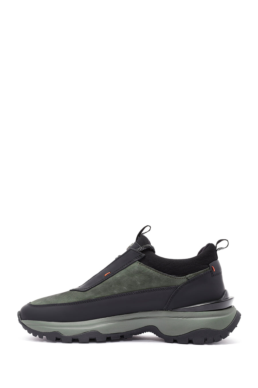 Erkek Yeşil Bağcıklı Nubuk Deri Sneaker
