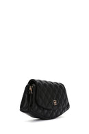 Women's Black Long Strap Quilted Shoulder Bag | Derimod