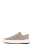 Men's Beige Thick Soled Laced Suede Leather Sneaker | Derimod