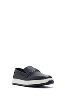 Erkek Lacivert Deri Loafer | Derimod