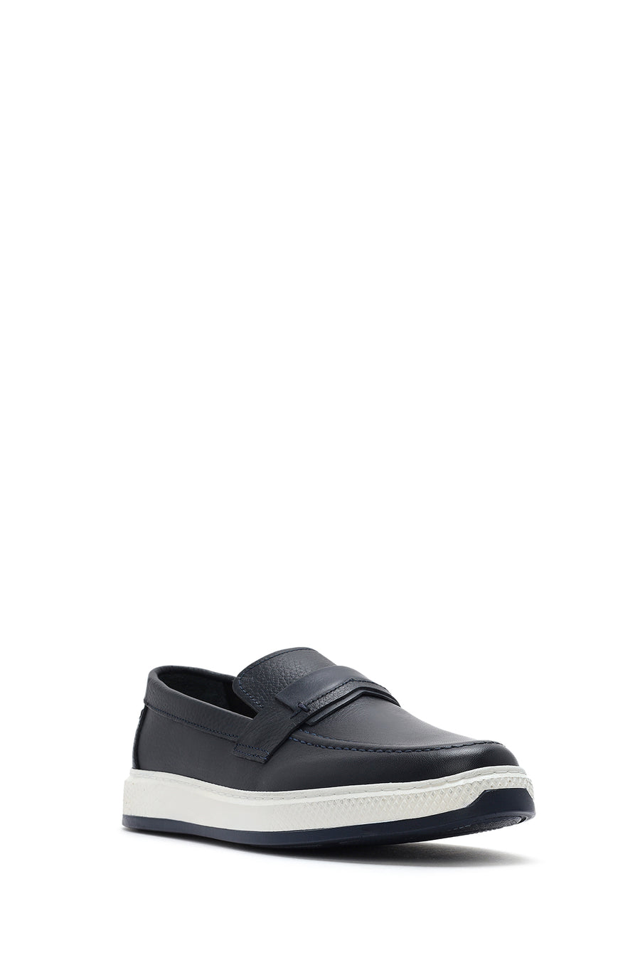 Erkek Lacivert Deri Loafer