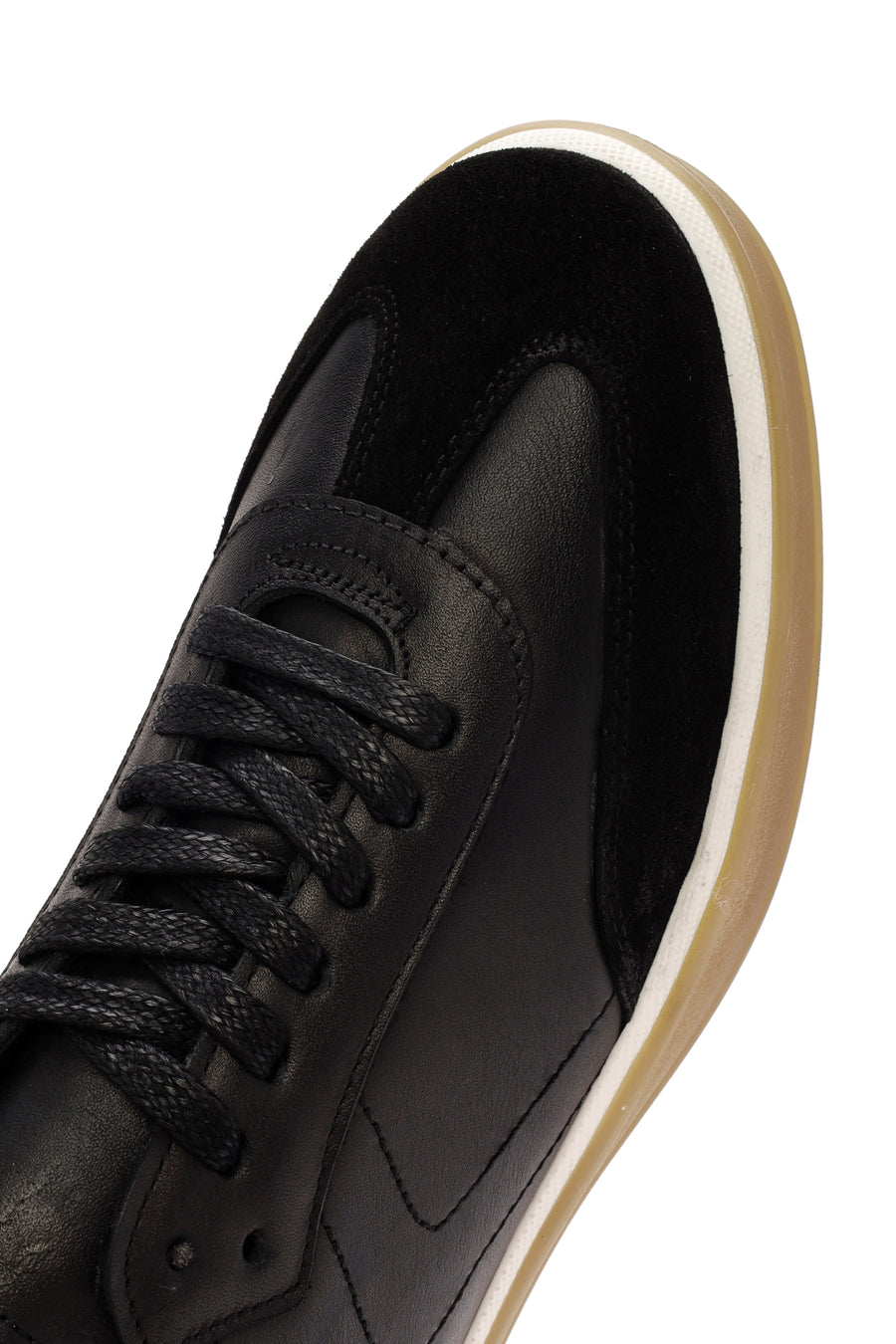 Men's Black Lace-up Leather Sneaker