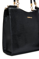 Women's Black Snakeskin Patterned Shoulder Bag | Derimod