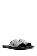 Women's Black Stone Slippers | Derimod