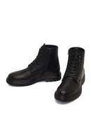 Men's Black Zippered Leather Casual Boot | Derimod