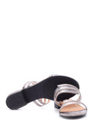 Women's Transparent Detailed Silver Slippers | Derimod