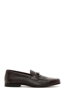 Men's Brown Leather Buckle Classic Loafer | Derimod