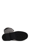 Woman Black Zip Closure Thick-Soled Leather Boot | Derimod