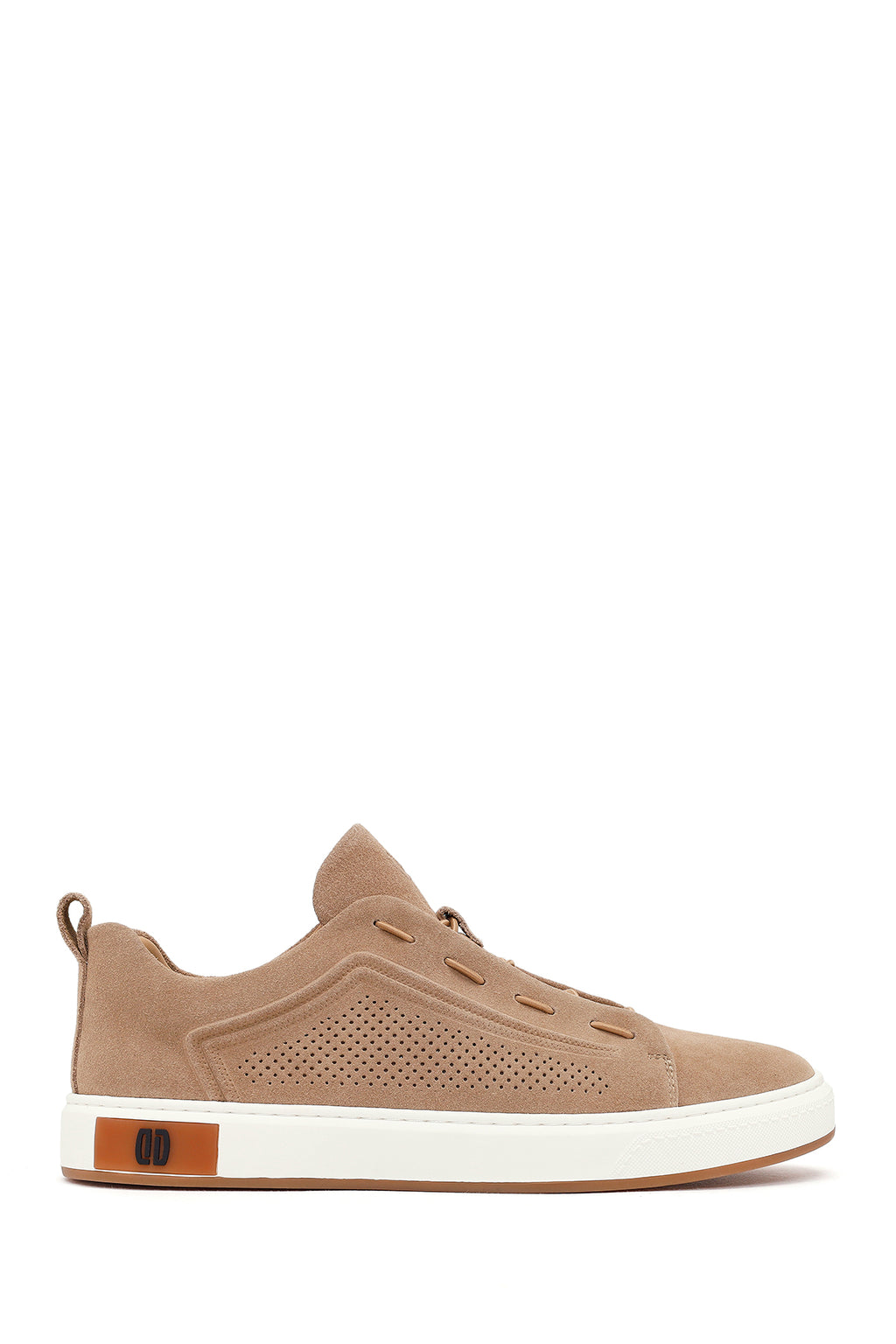 Erkek Bej Bağcıklı Süet Deri Sneaker