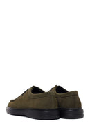 Male Khaki Lace-Up Thick-Soled Nubuck Leather Casual Shoes | Derimod