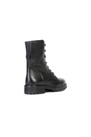 Geox Women's Black Hoara Leather Zippered Boots | Derimod