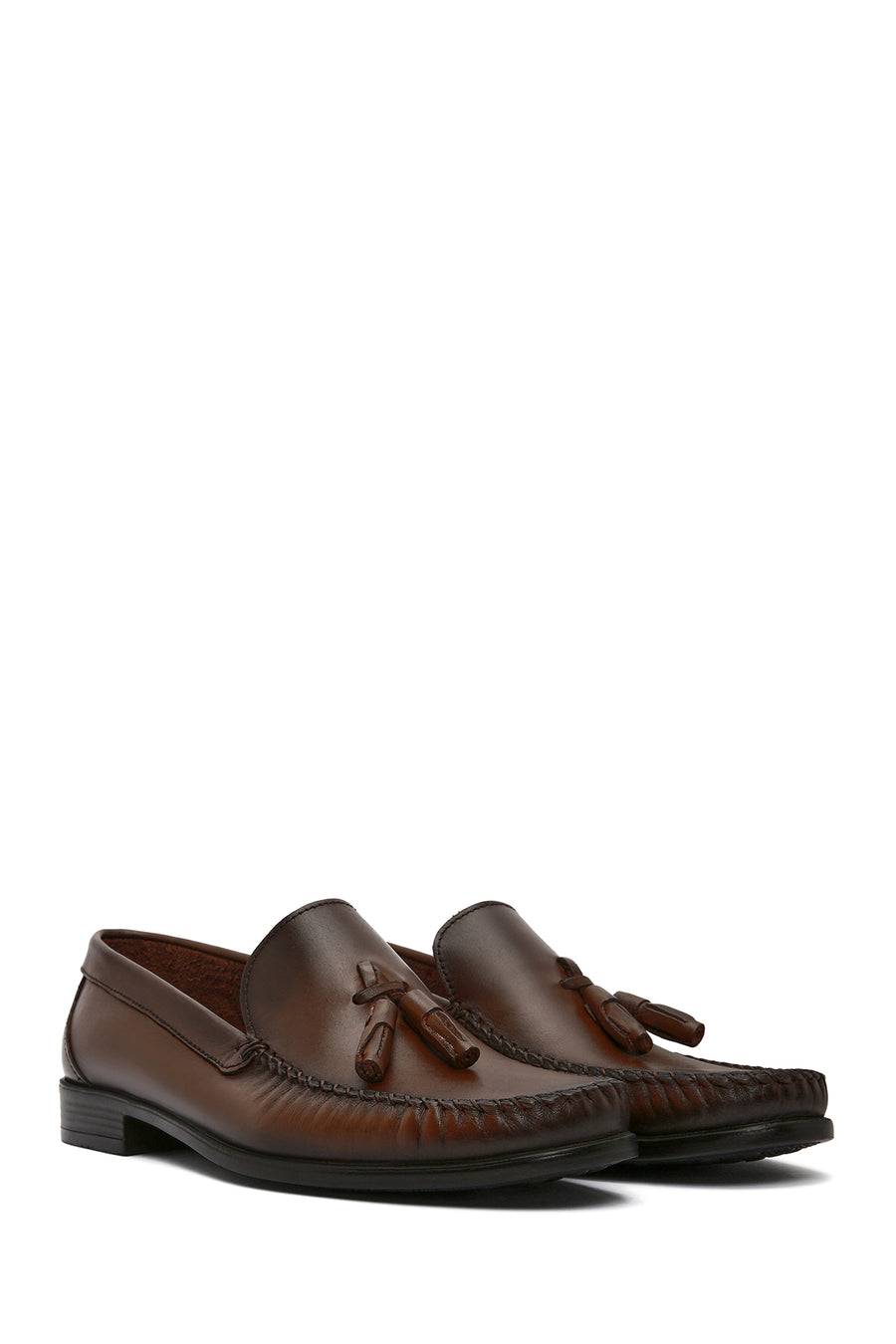 Men's Brown Tasseled Leather Casual Loafer