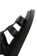 Women's Black Ankle Strap Leather Comfort Sandals | Derimod