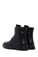 Men's Black Zippered Leather Boots | Derimod