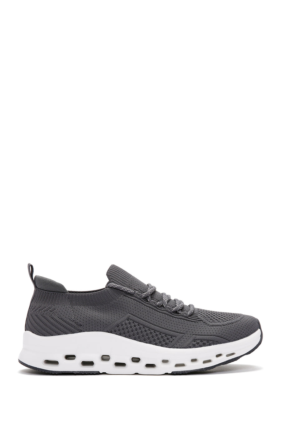 Derimod Zero Men's Gray Lace-Up Thick Soled Sneaker 24SFD69316F | Derimod
