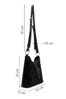 Women's Black Long Strap Plush Handbag | Derimod