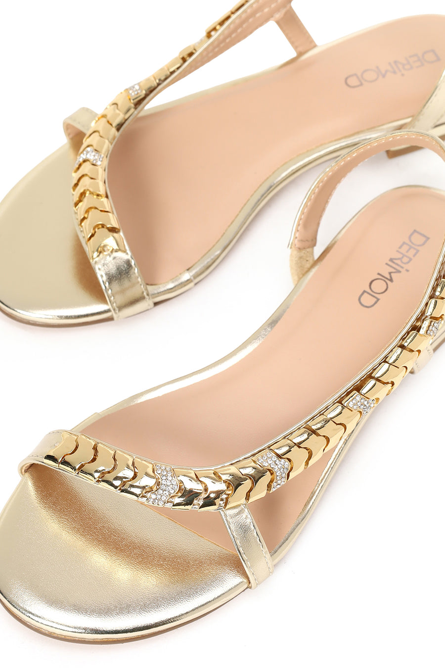 Woman Gold Stone-Embellished Sandal
