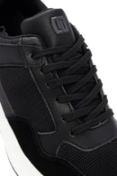 Derimod Zero Men's Black Thick-Soled Laced Fabric Sneaker | Derimod