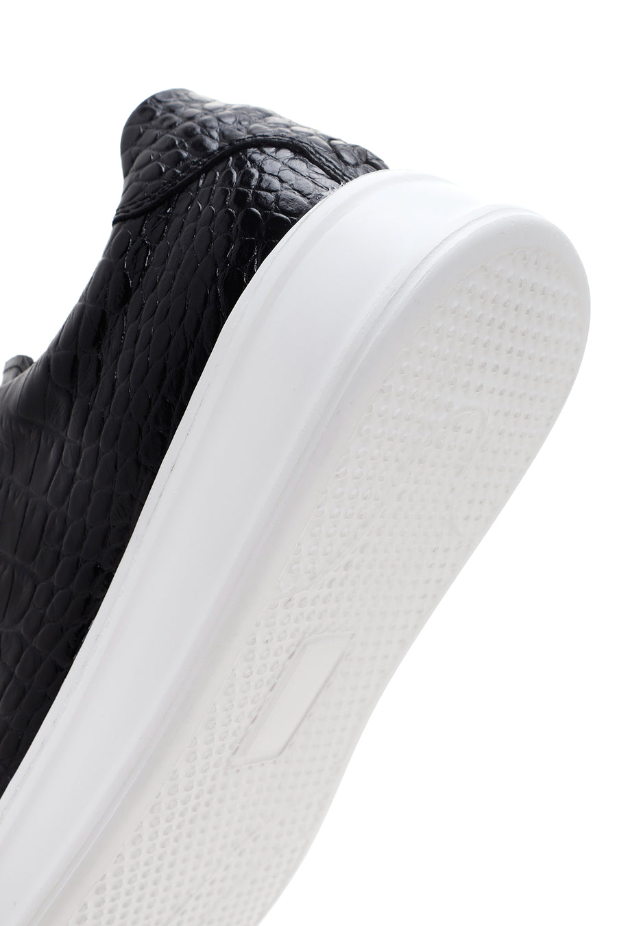 Erkek Siyah Bağcıklı Deri Sneaker