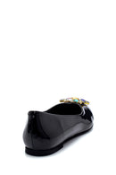 Women's Patent Leather Stone Ballerinas | Derimod