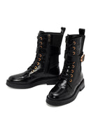 Women's Black Zippered Leather Boots | Derimod