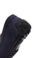 Men's Navy Blue Nubuck Leather Casual Loafer | Derimod