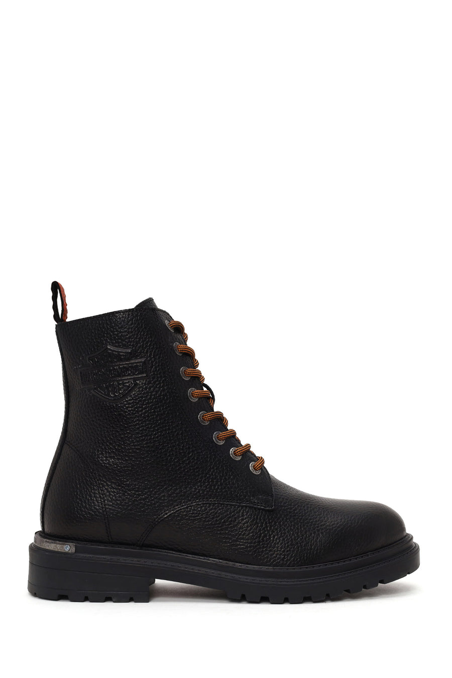 Harley Davidson Male Black Steven Zip Closure Leather Combat Boots 026M100065 | Derimod