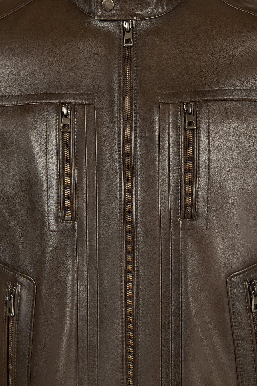 Calvin Male Mink Zip Closure Short Leather Coats