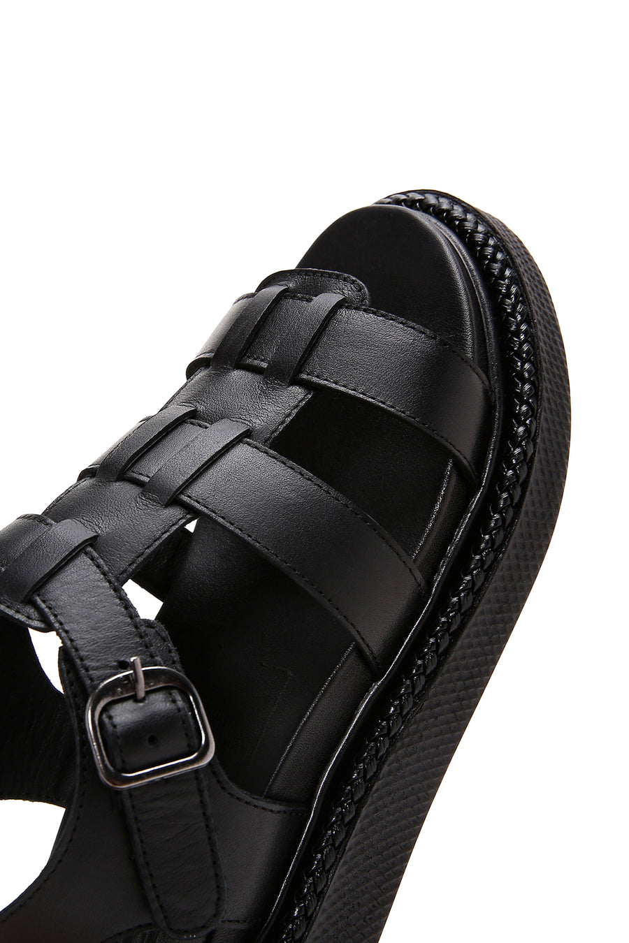 Kadın Siyah Deri Comfort Sandalet