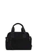 Woman Black Long-Strap Accessory-Detail Fabric Shoulder Bag | Derimod