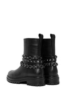 Women's Black Zippered Leather Boots | Derimod