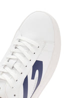 Alberto Guardiani Men's White New Era Lace-Up Leather Sneakers | Derimod