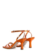 Women's Orange Ankle Strap Heel Sandals | Derimod