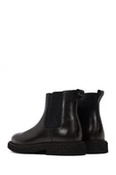 Men's Black Zippered Leather Boot | Derimod