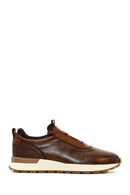 Men's Brown Thick-Soled Leather Casual Sneaker | Derimod