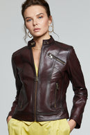 Kylie Women's Leather Jacket | Derimod